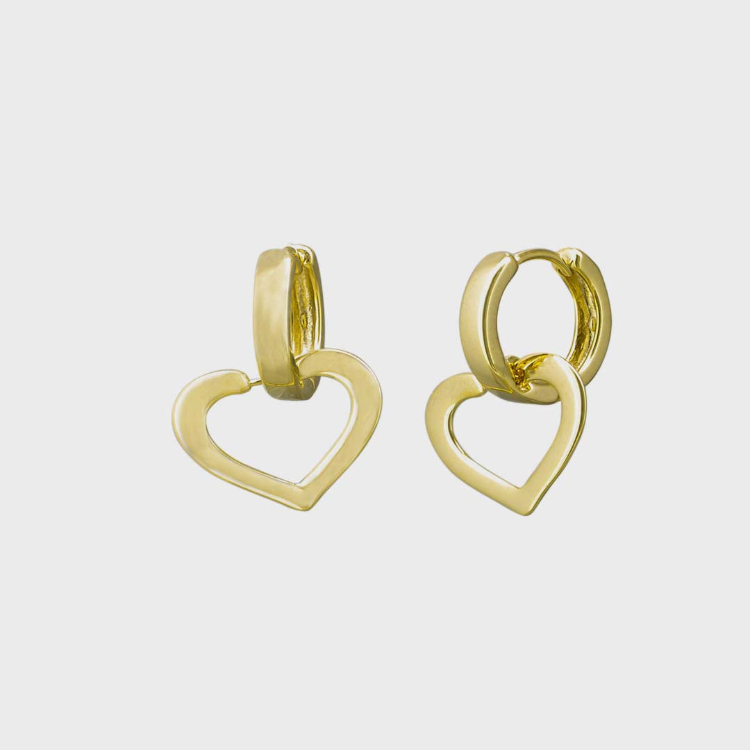 Open Heart Huggie | Gold