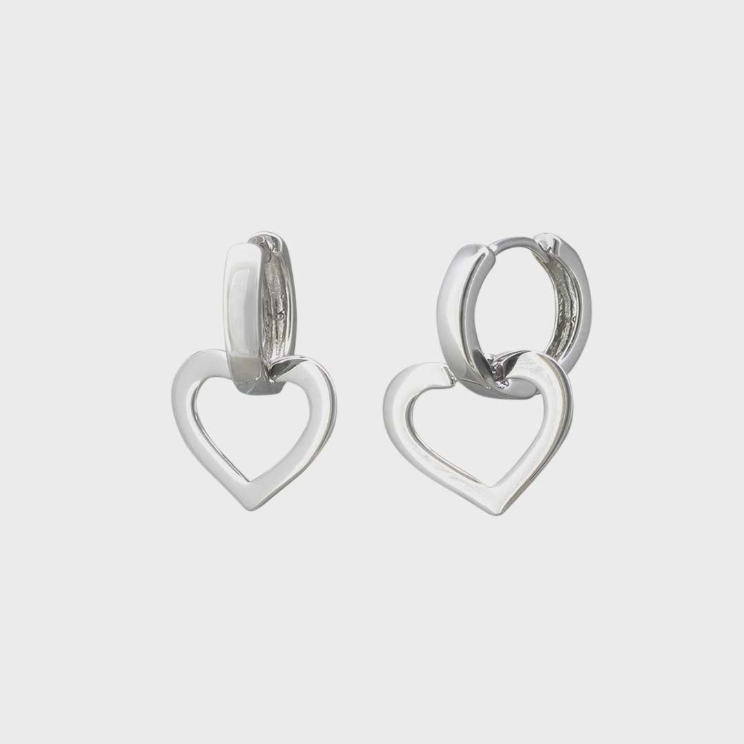 Open Heart Huggie | Silver