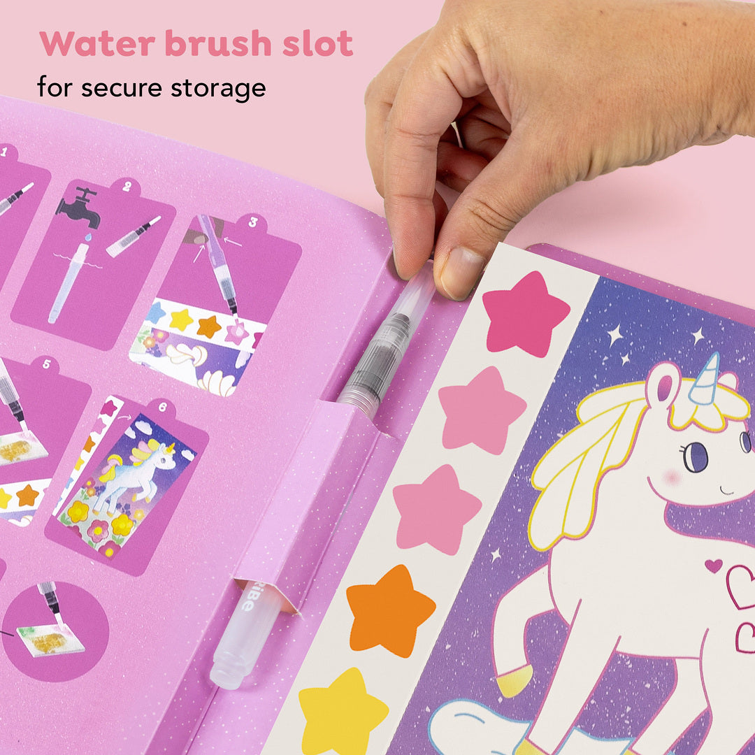 Unicorn Skies water brush storage
