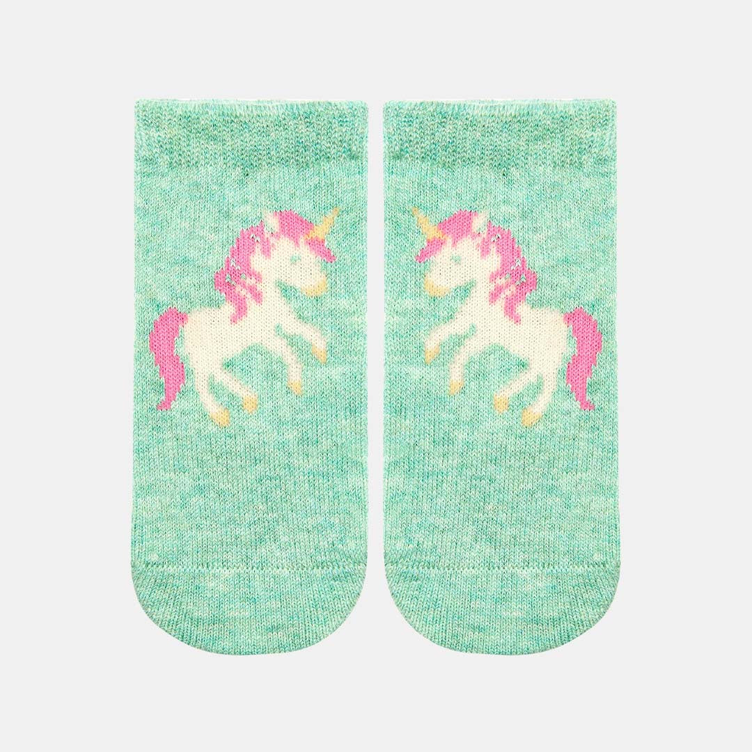JACQUARD ORGANIC ANKLE SOCKS | UNICORN