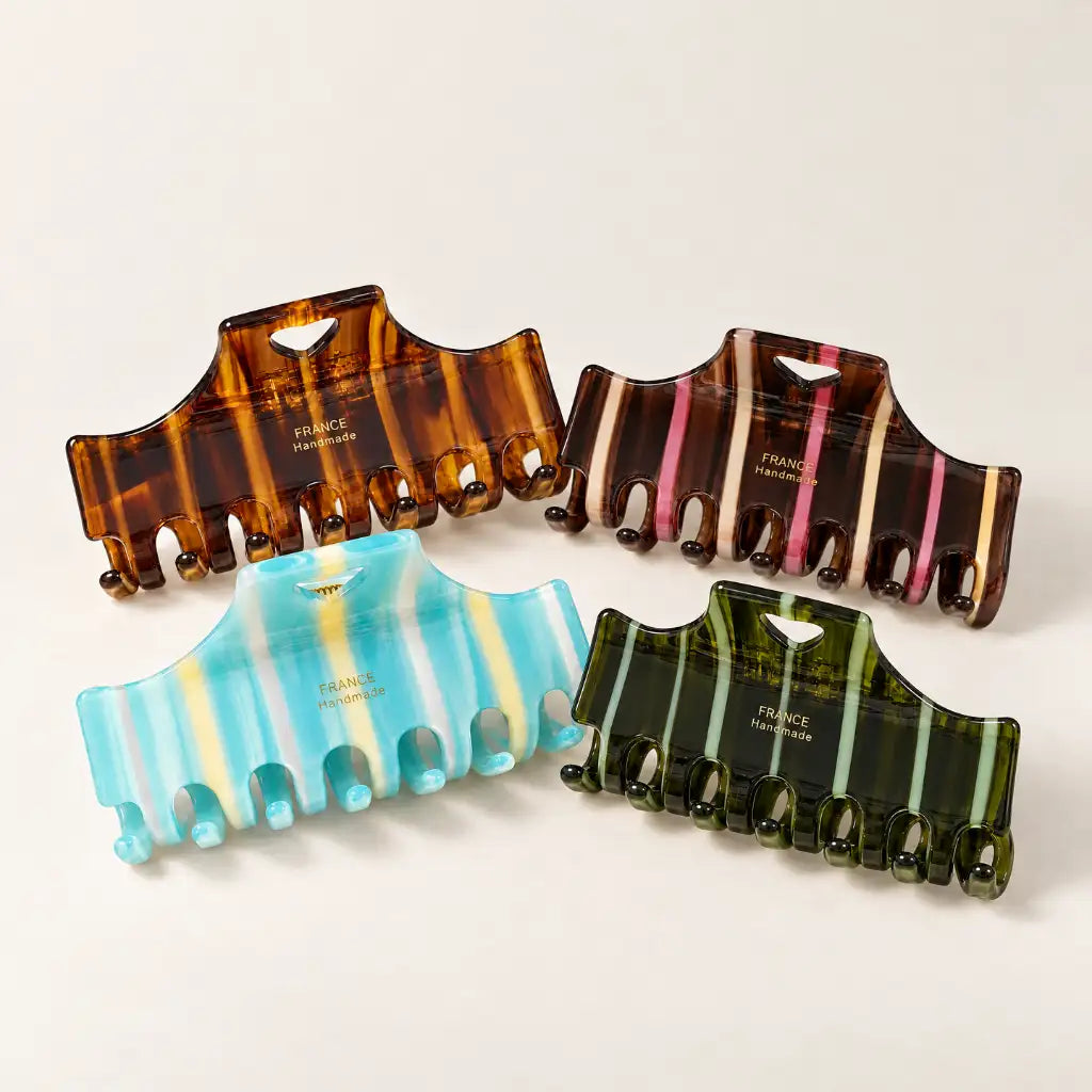Vintage Love Stripe Claw Clip | Amber Stripes