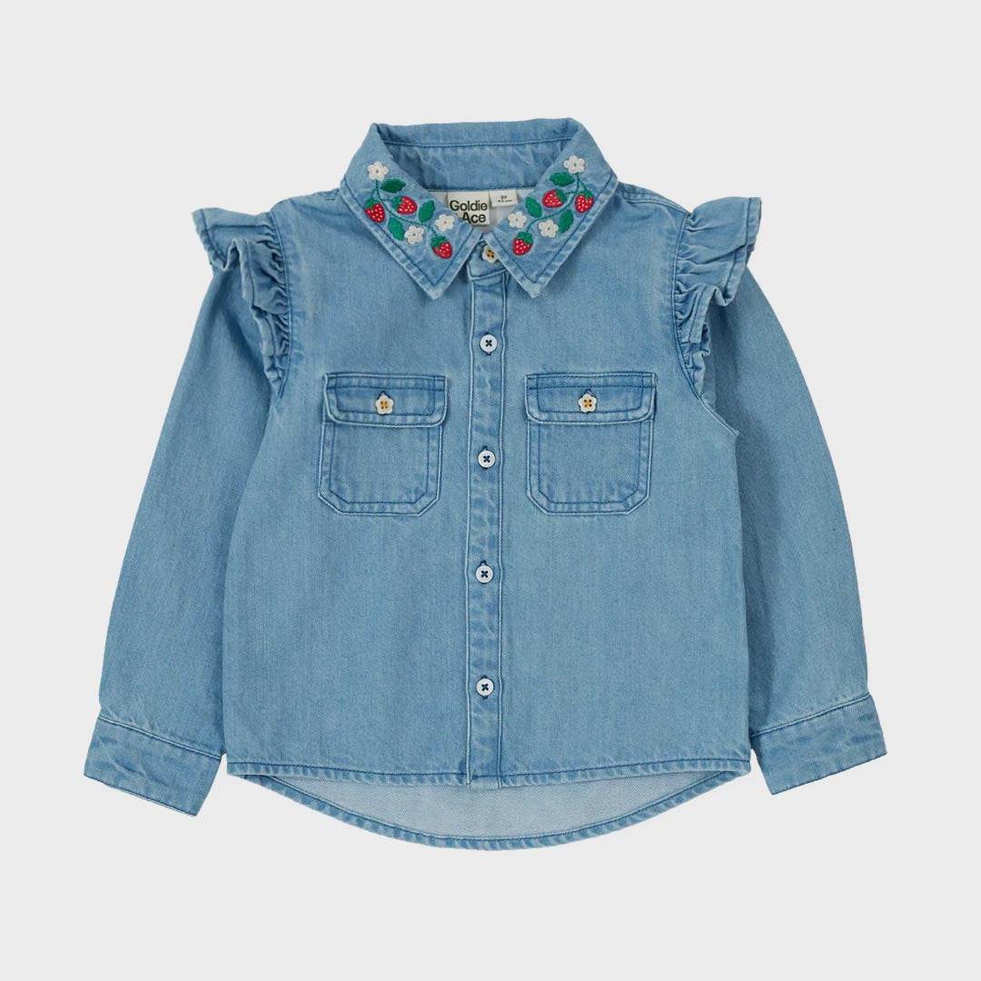 Wild Strawberry Chambray Shirt | Vintage Blue