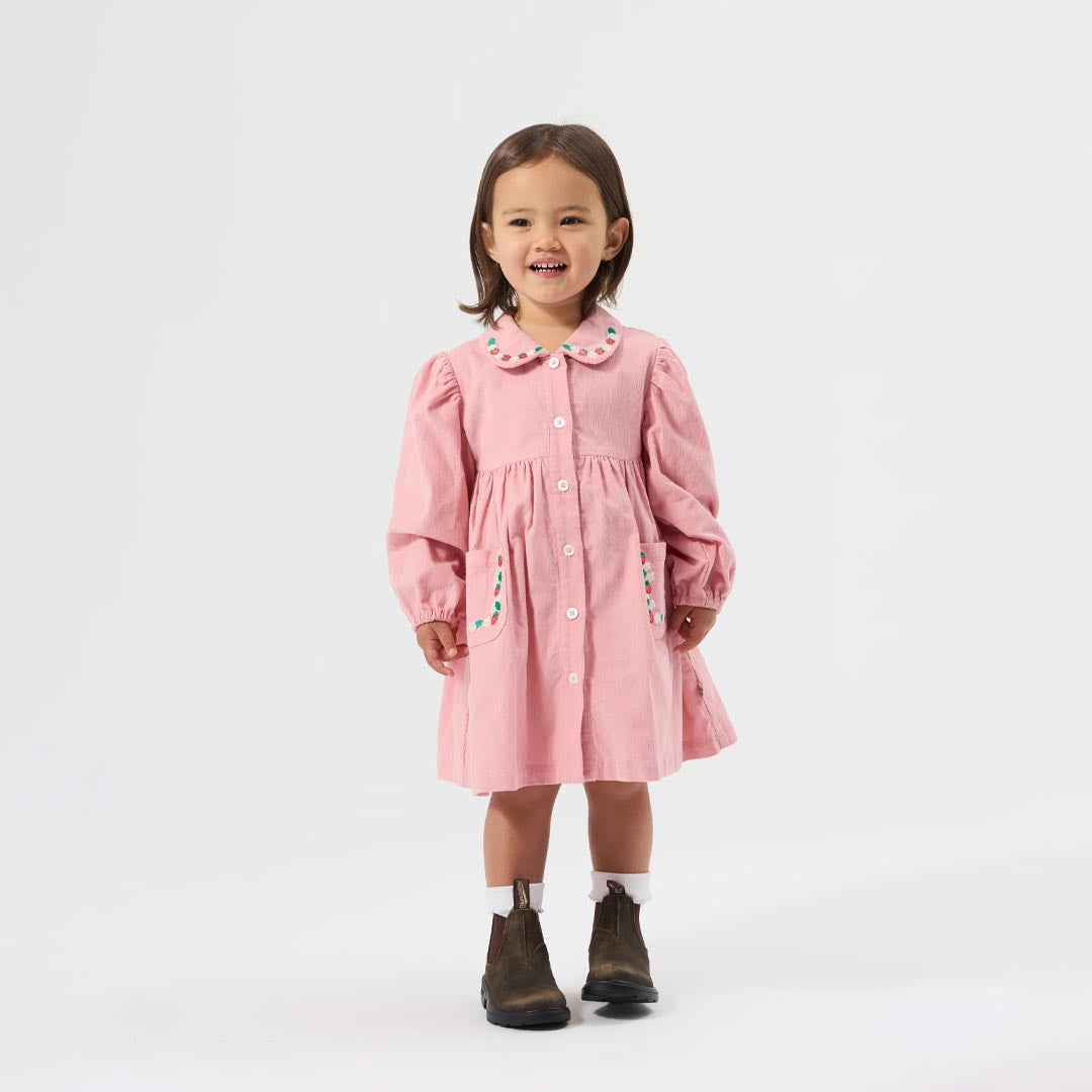Wild Strawberry Corduroy Collar Dress