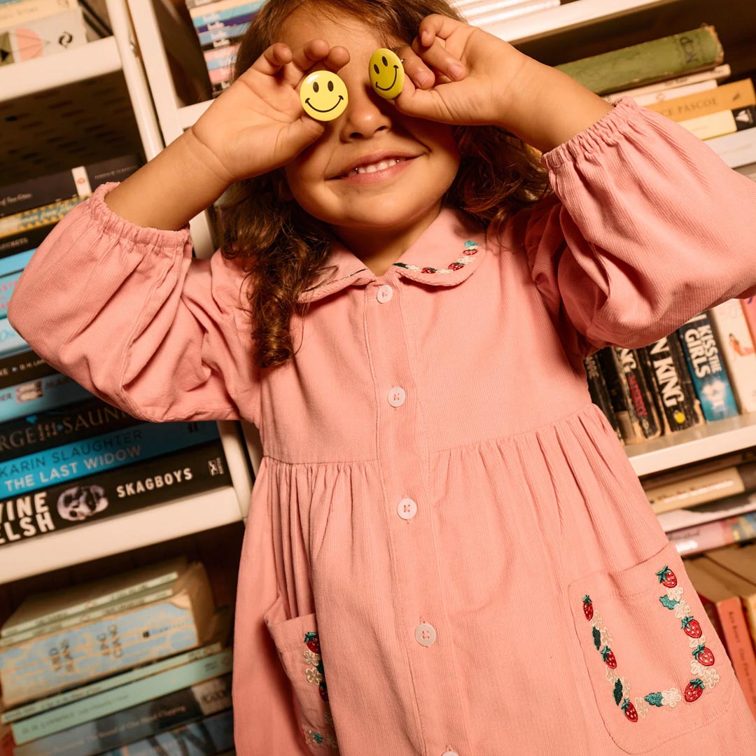 Wild Strawberry Corduroy Collar Dress