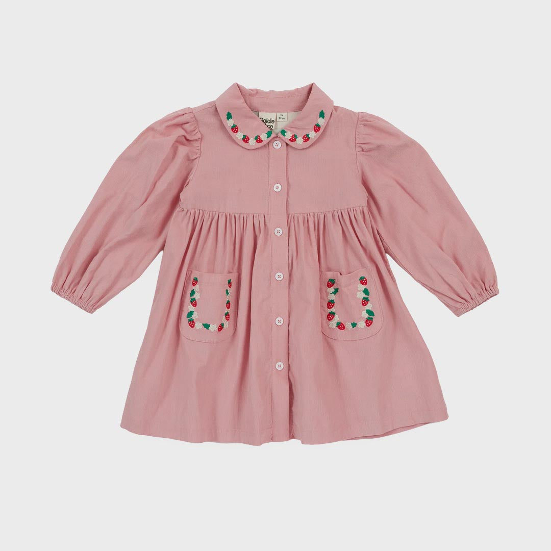 Wild Strawberry Corduroy Collar Dress