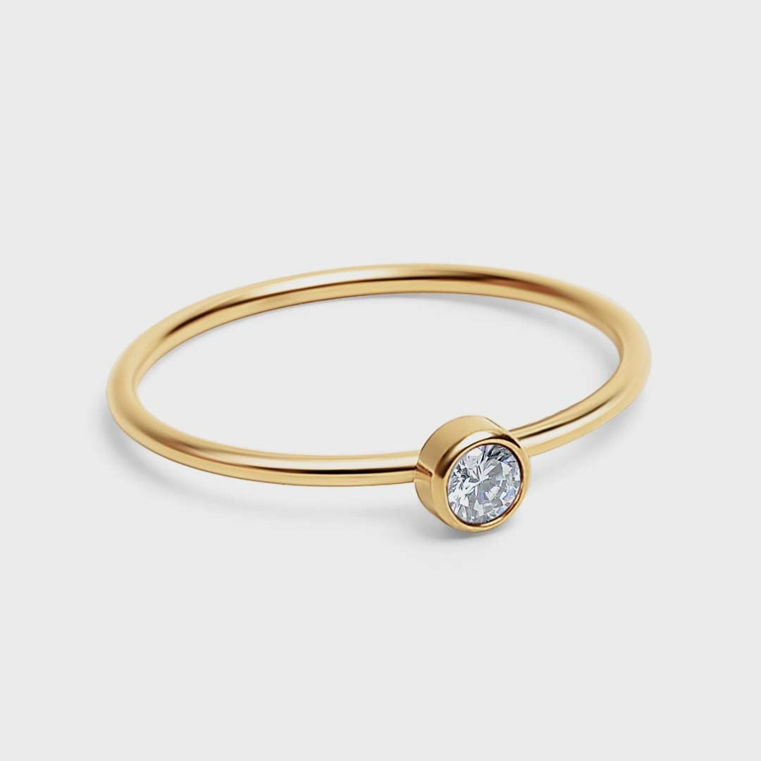Birthstone Stacking Ring | April