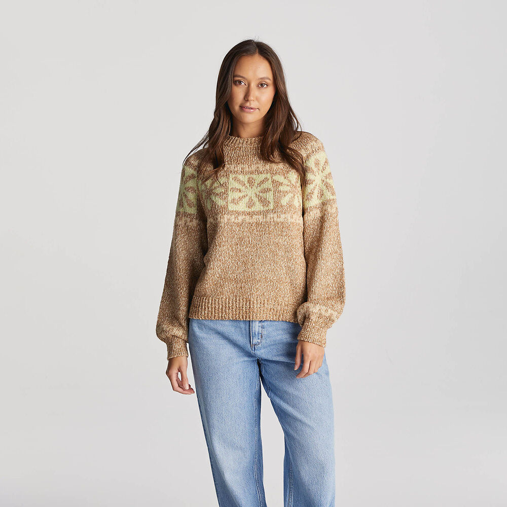 DAISY CHAIN KNIT SWEATER | CARAMEL LIME