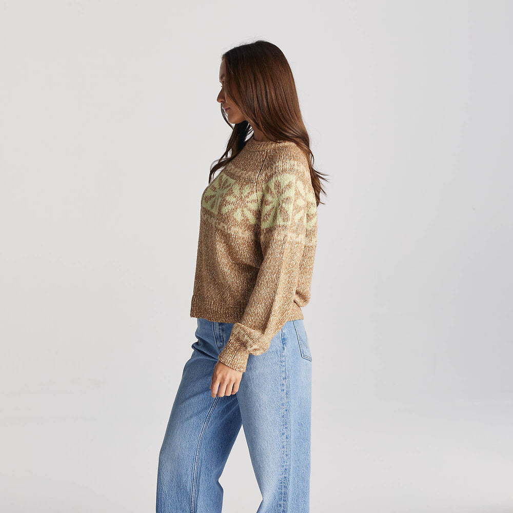 DAISY CHAIN KNIT SWEATER | CARAMEL LIME