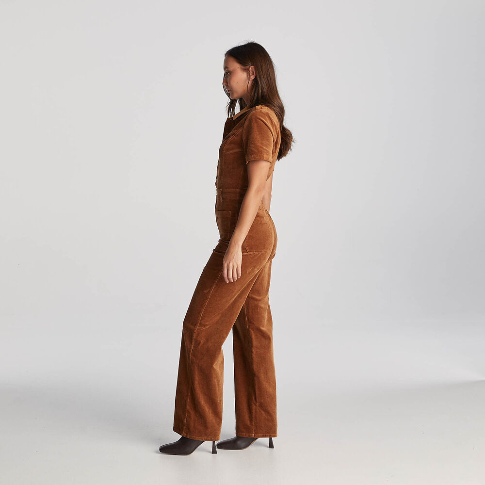 JOSIE CORD ROMPER | TAN CORD