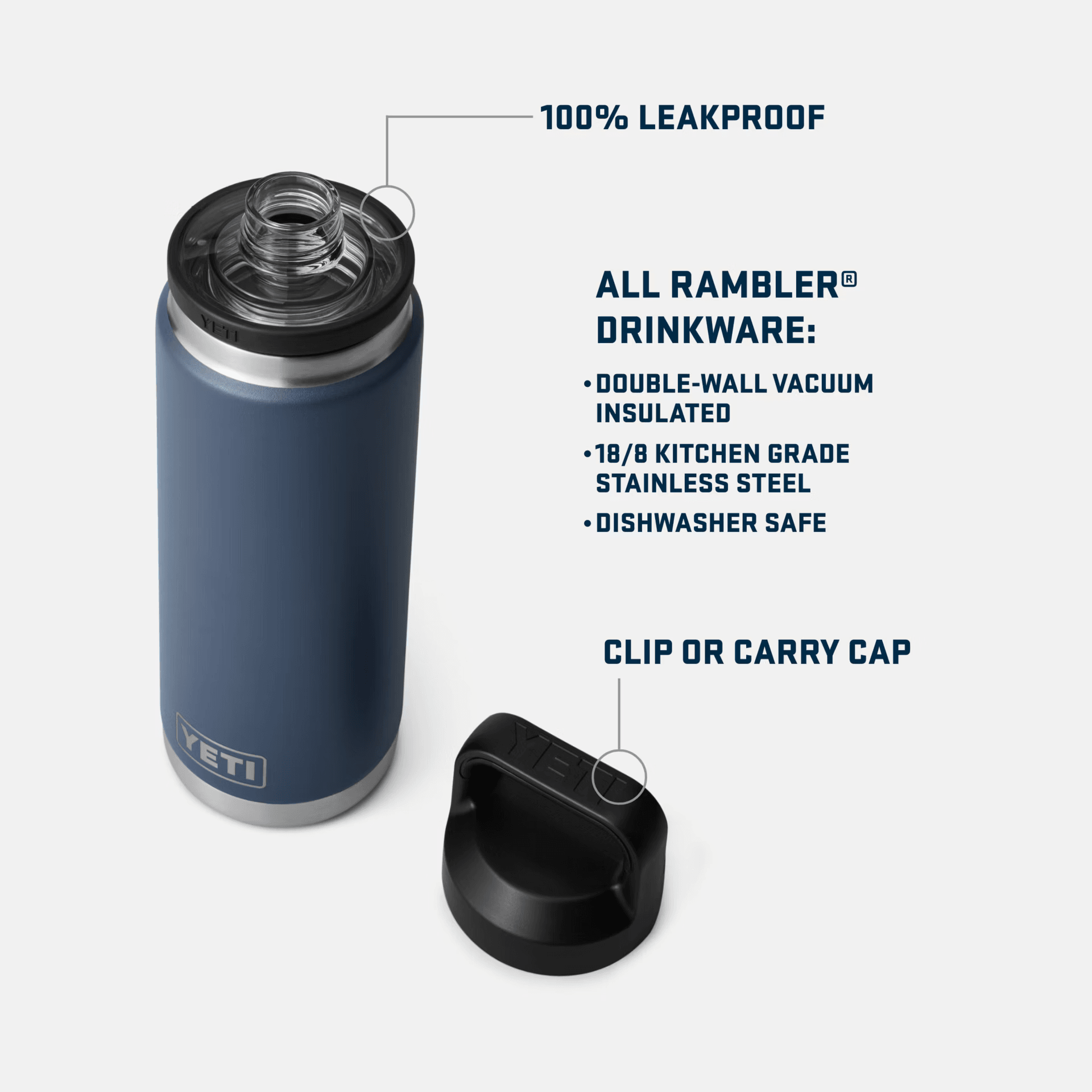 Rambler 26oz (760ml) Bottle with Chug Cap | White