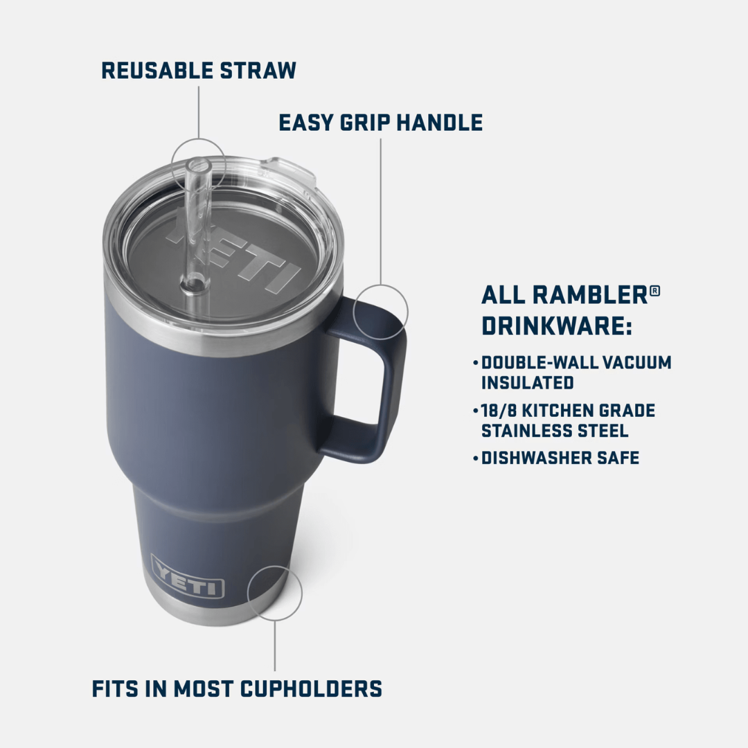 RAMBLER 35oz (1L) STRAW MUG | WHITE