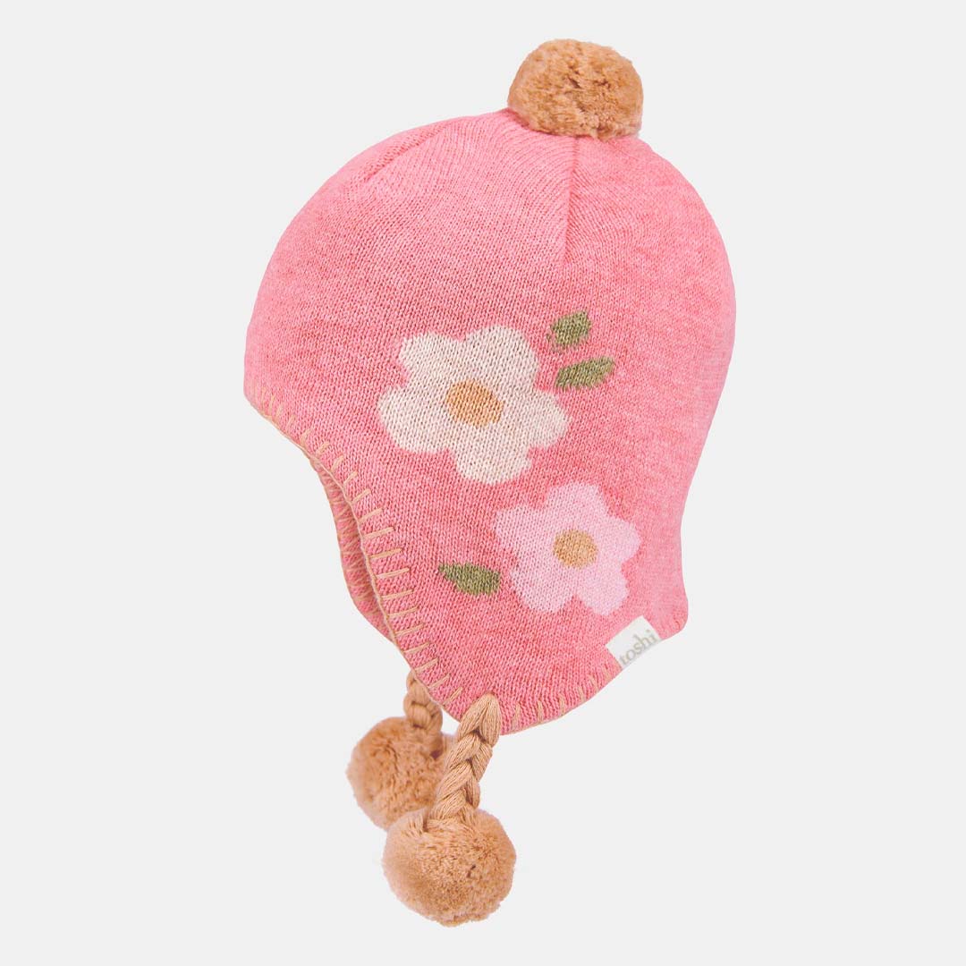 Organic Earmuff Beanie | Mystical Rosie Posie