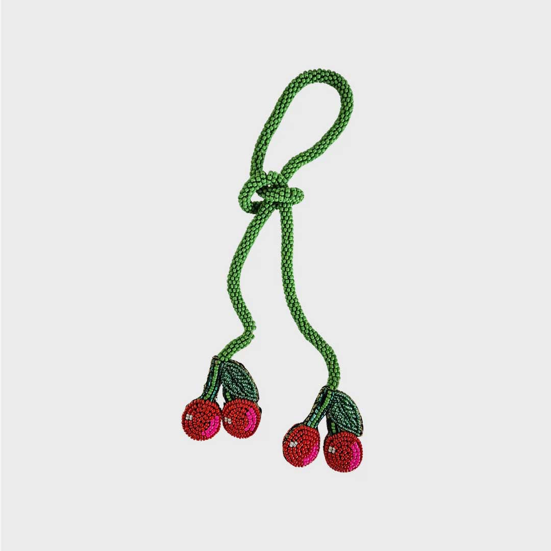 Beaded Bag Charm | Cherries