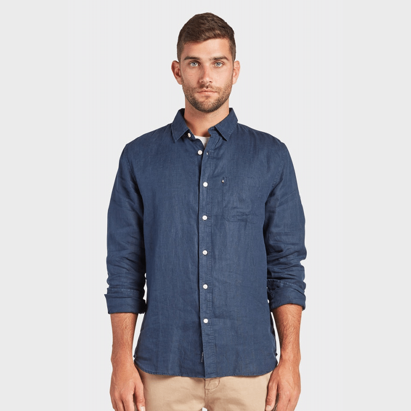 Hampton Linen Shirt | Navy