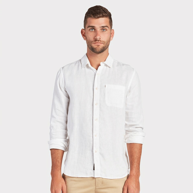 HAMPTON LINEN SHIRT - WHITE