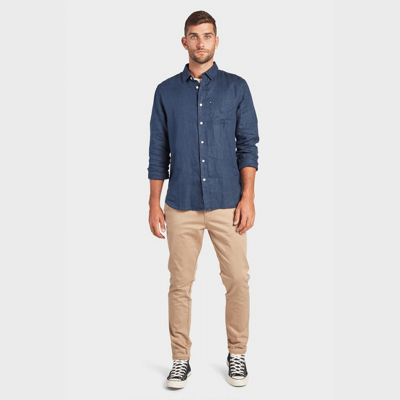 Hampton Linen Shirt | Navy