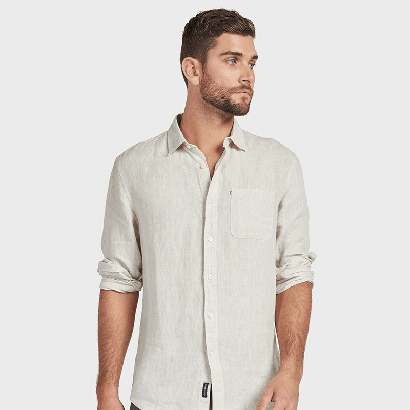 HAMPTON LINEN SHIRT - OATMEAL