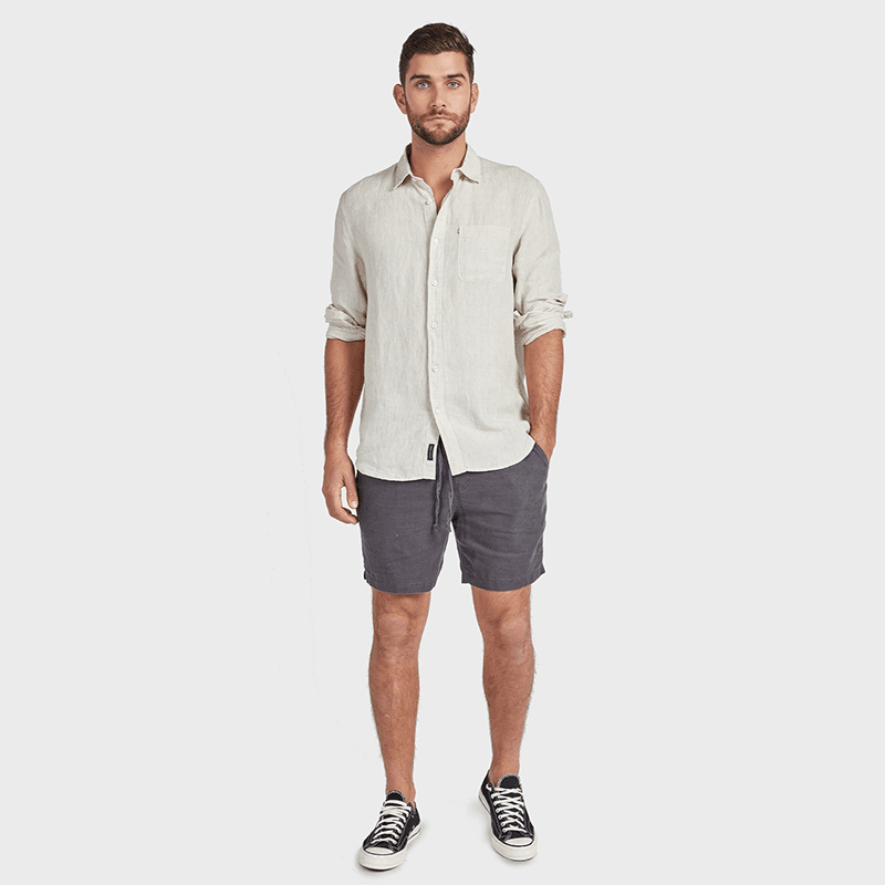 HAMPTON LINEN SHIRT - OATMEAL