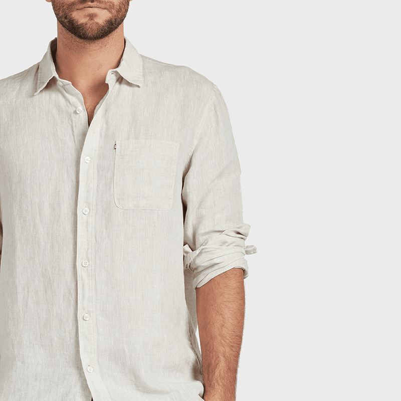 HAMPTON LINEN SHIRT - OATMEAL