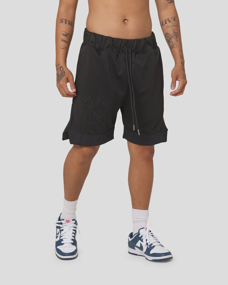 YANKEES BLACK ON BLACK BASKETBALL SHORTS