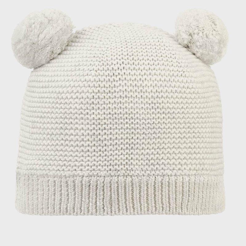 ORGANIC BEANIE SNOWY - PEBBLE