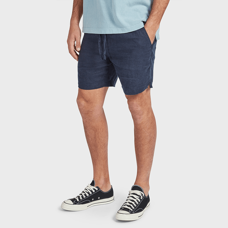 RIVIERA LINEN SHORT | NAVY