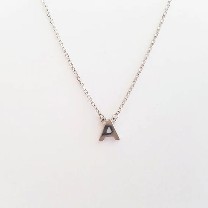 SILVER LETTER NECKLACE