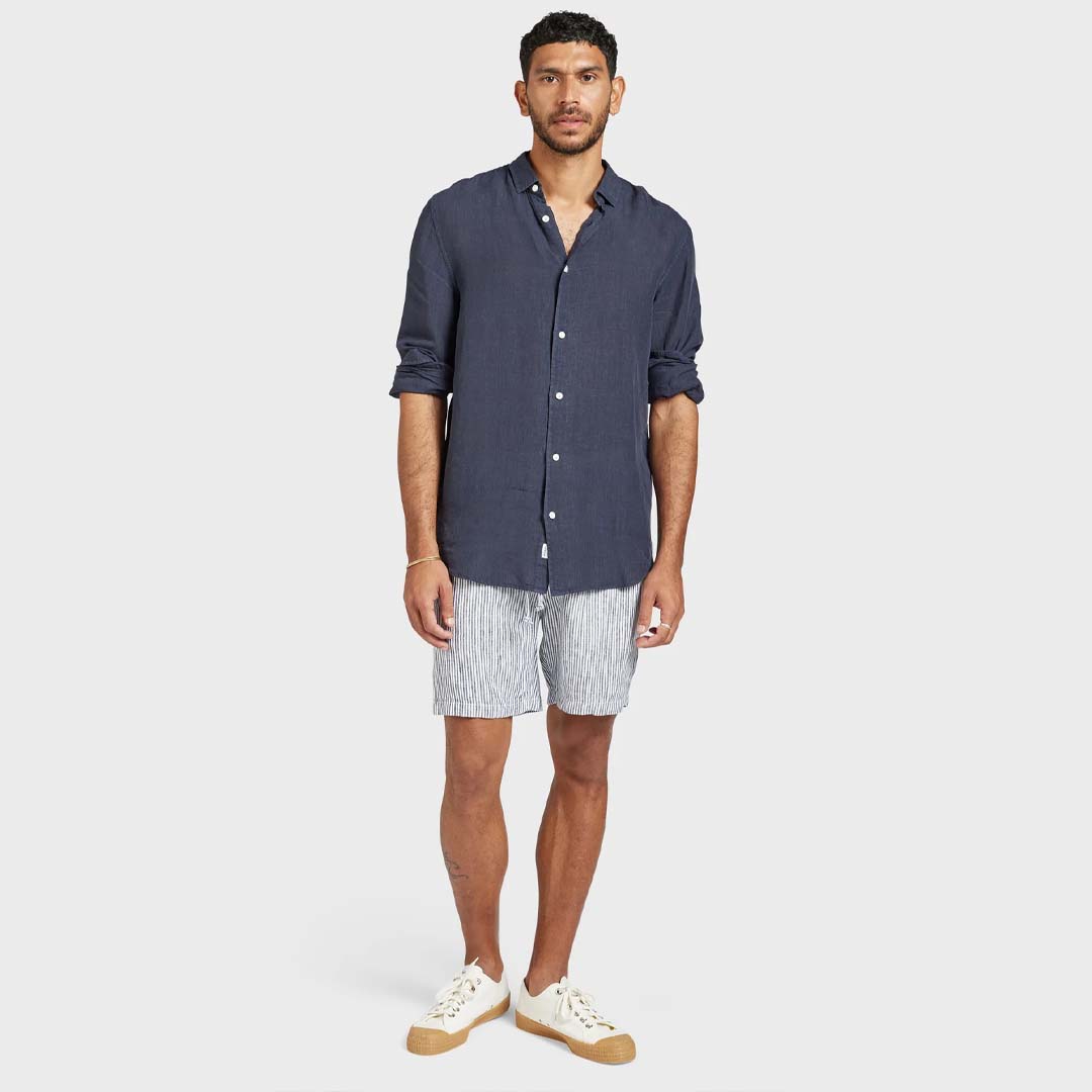 Mick Linen Shirt | Navy