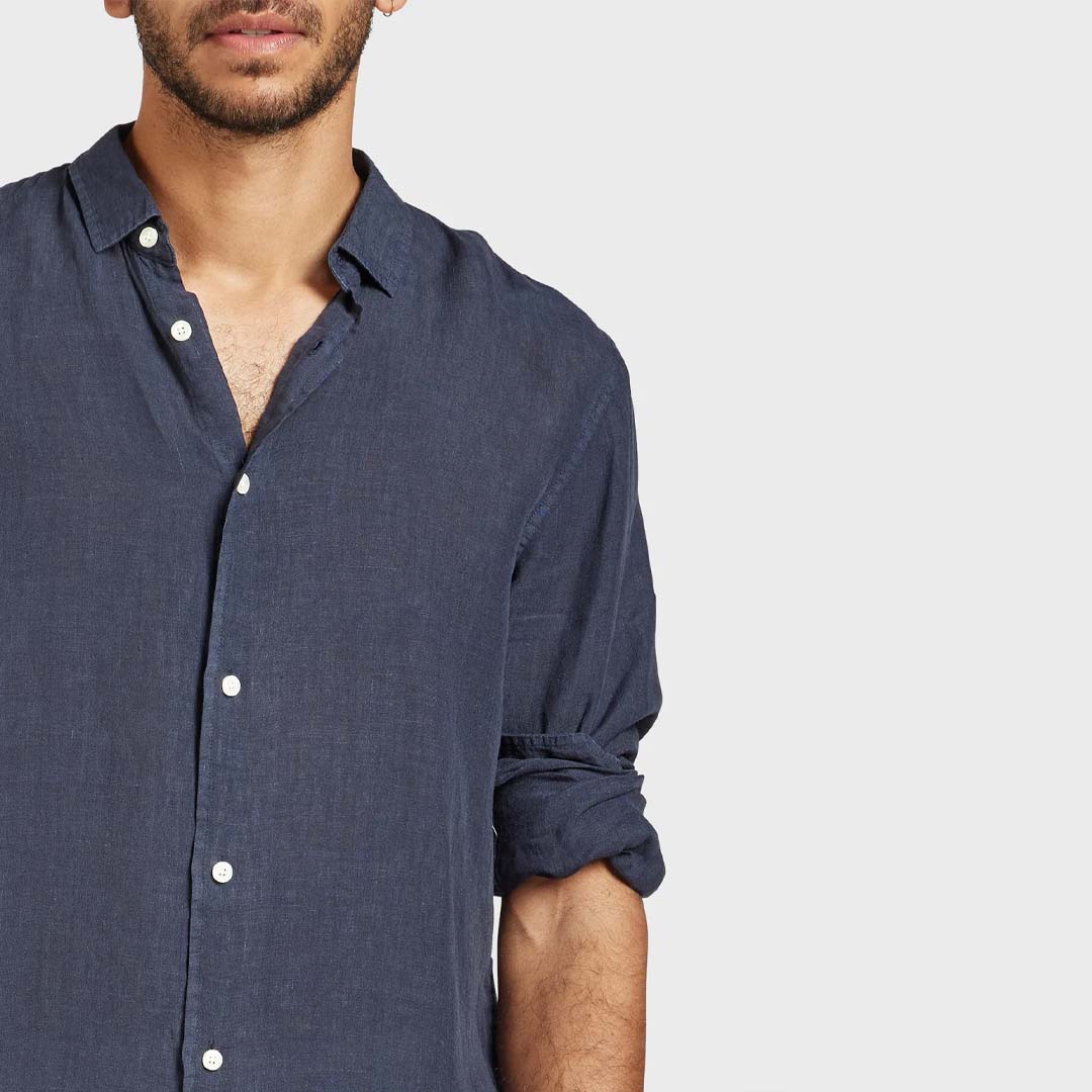 Mick Linen Shirt | Navy