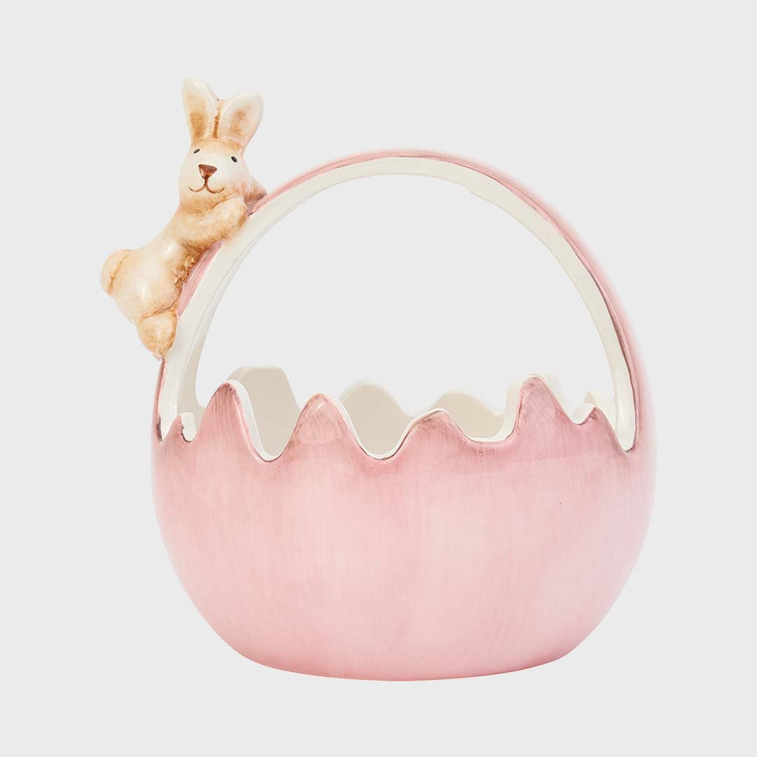 CERAMIC BUNNY BASKET - PINK