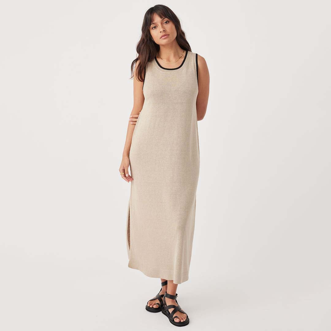 BRIE LONG DRESS | TAUPE