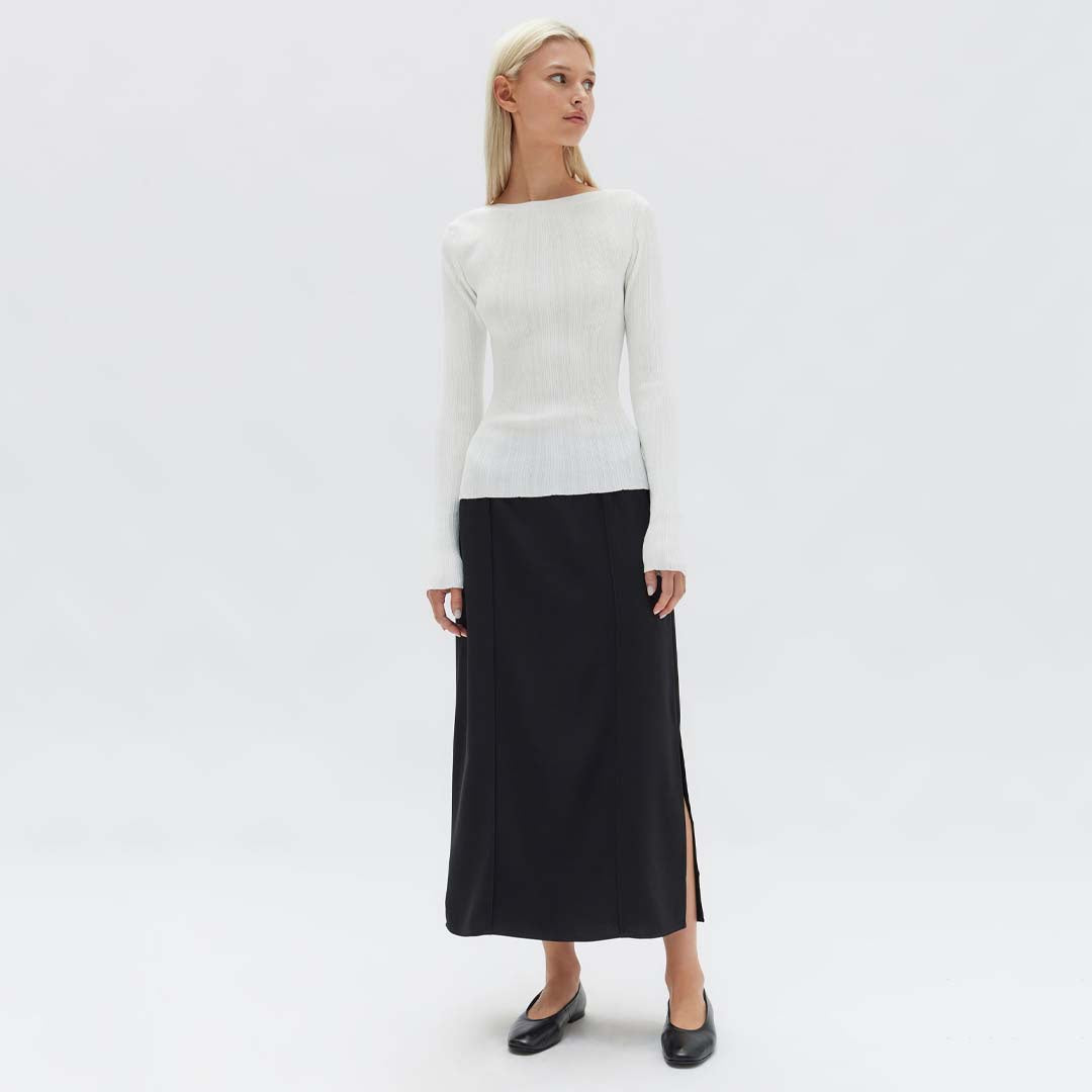 VIENNA KNIT LONG SLEEVE TOP | ANTIQUE WHITE