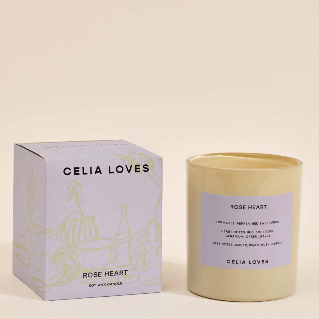 Celia Loves Candle 80hr | Rose Heart