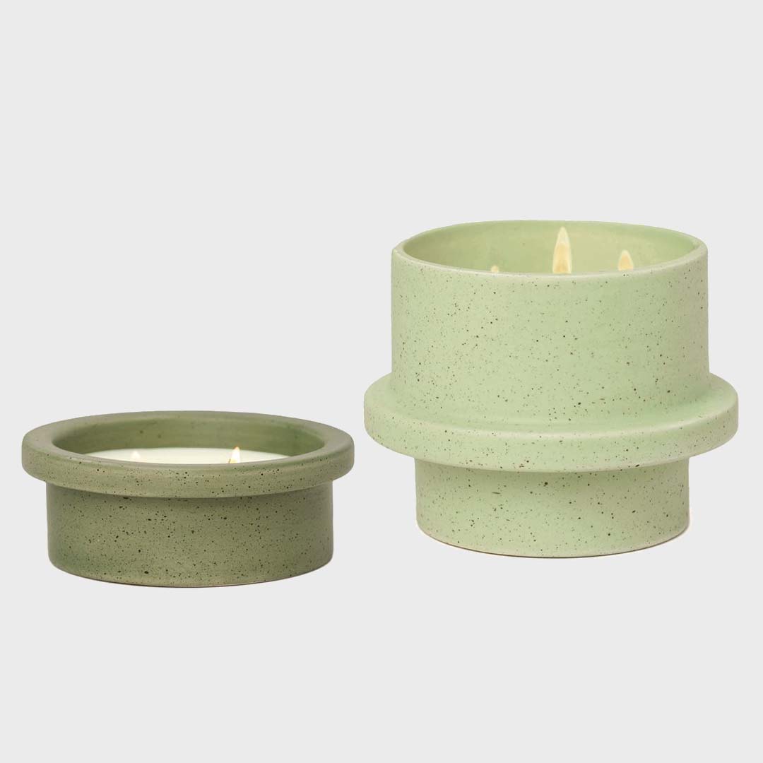 FOLIA 11.5oz CERAMIC CANDLE | GREEN MATTE SPECKLED