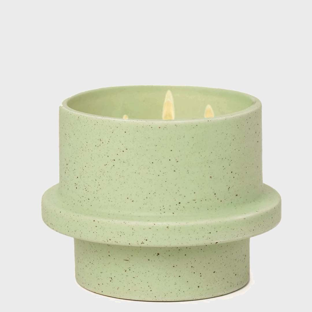 FOLIA 11.5oz CERAMIC CANDLE | GREEN MATTE SPECKLED