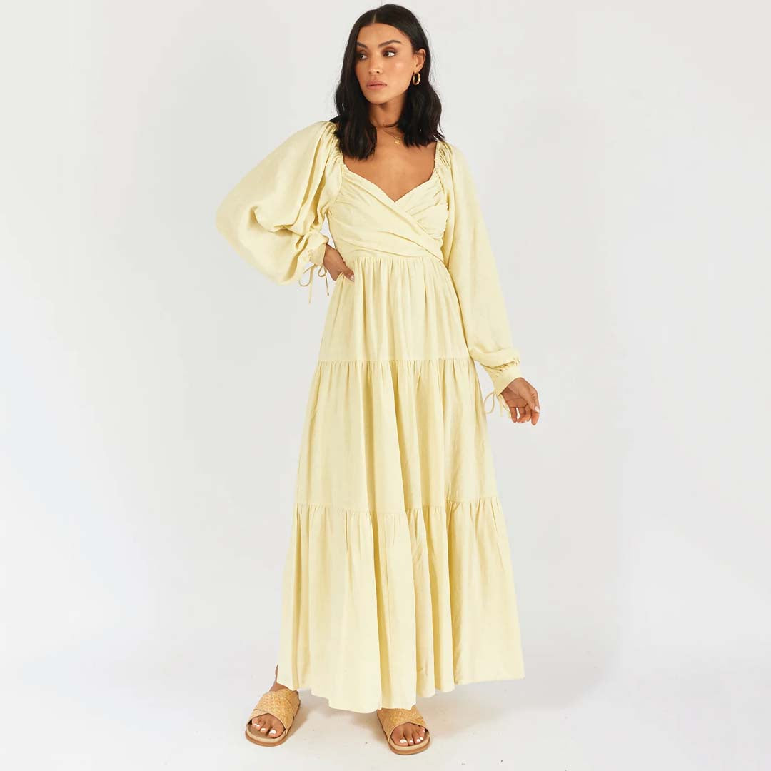 EDWINA MAXI DRESS - BUTTER
