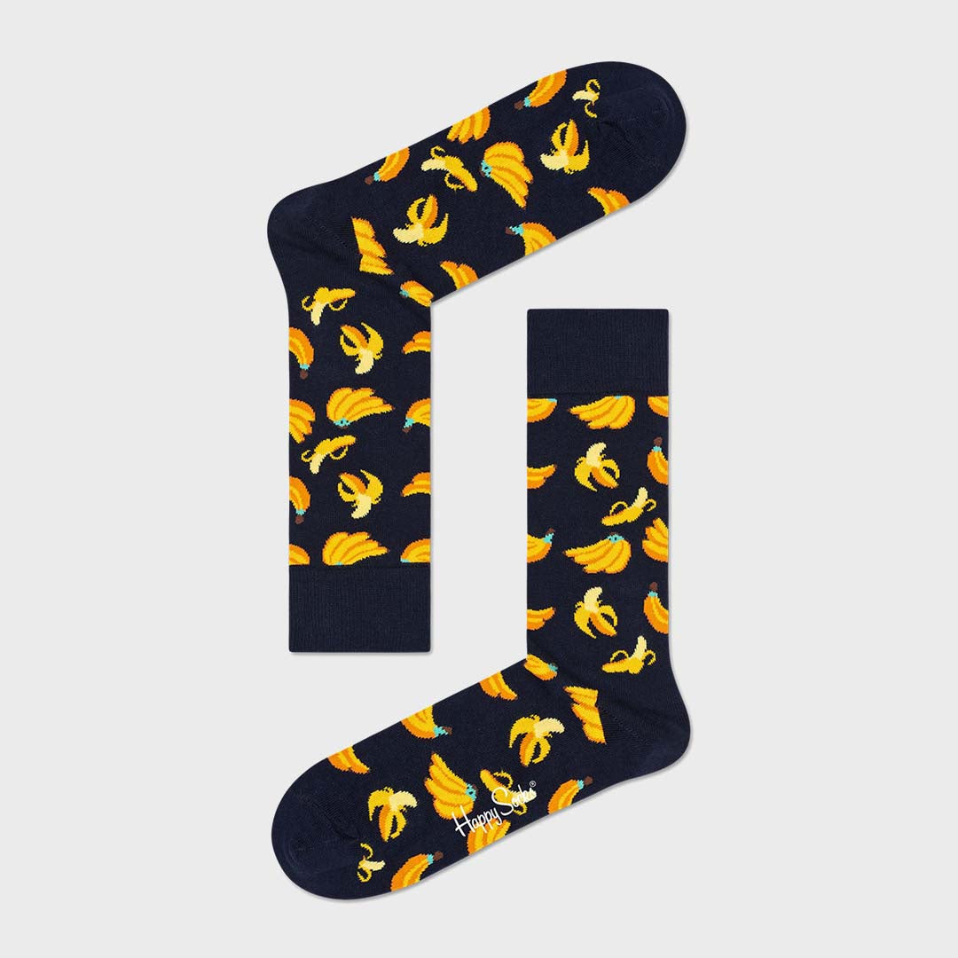 BANANA SOCK (6550) | NAVY / YELLOW