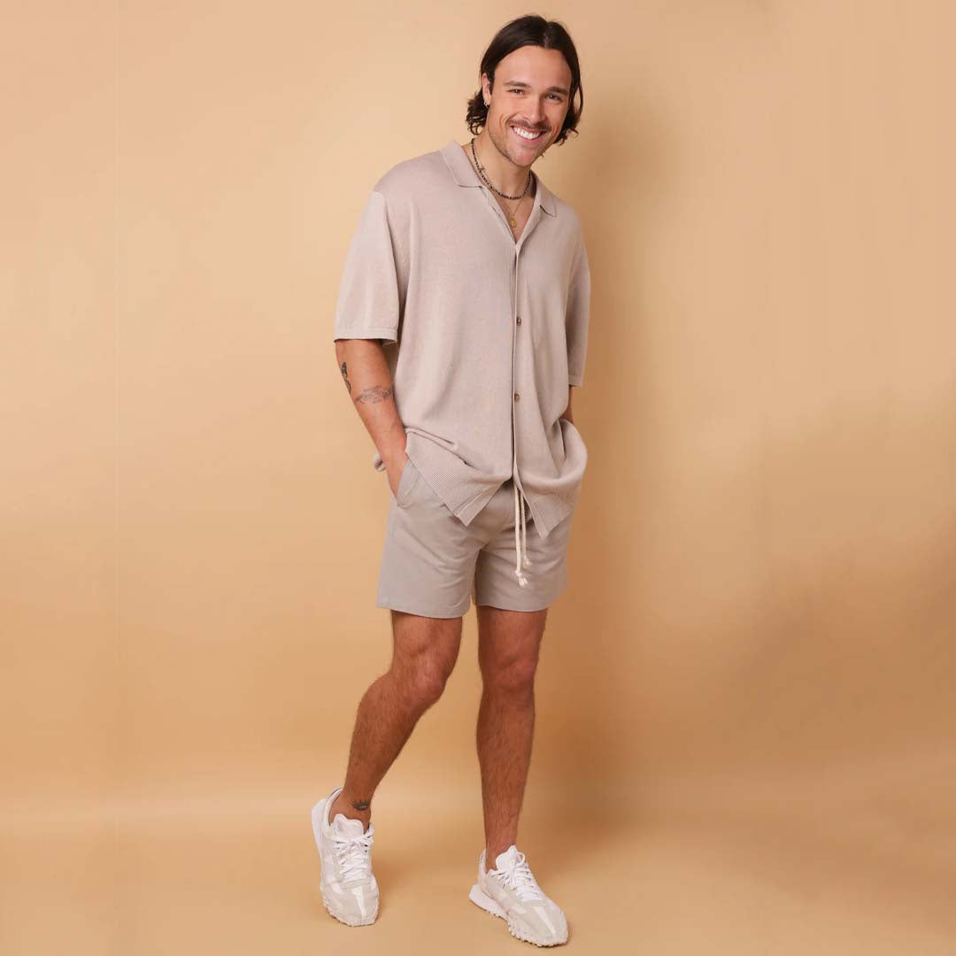 CAMPER KNIT SS SHIRT | BEIGE