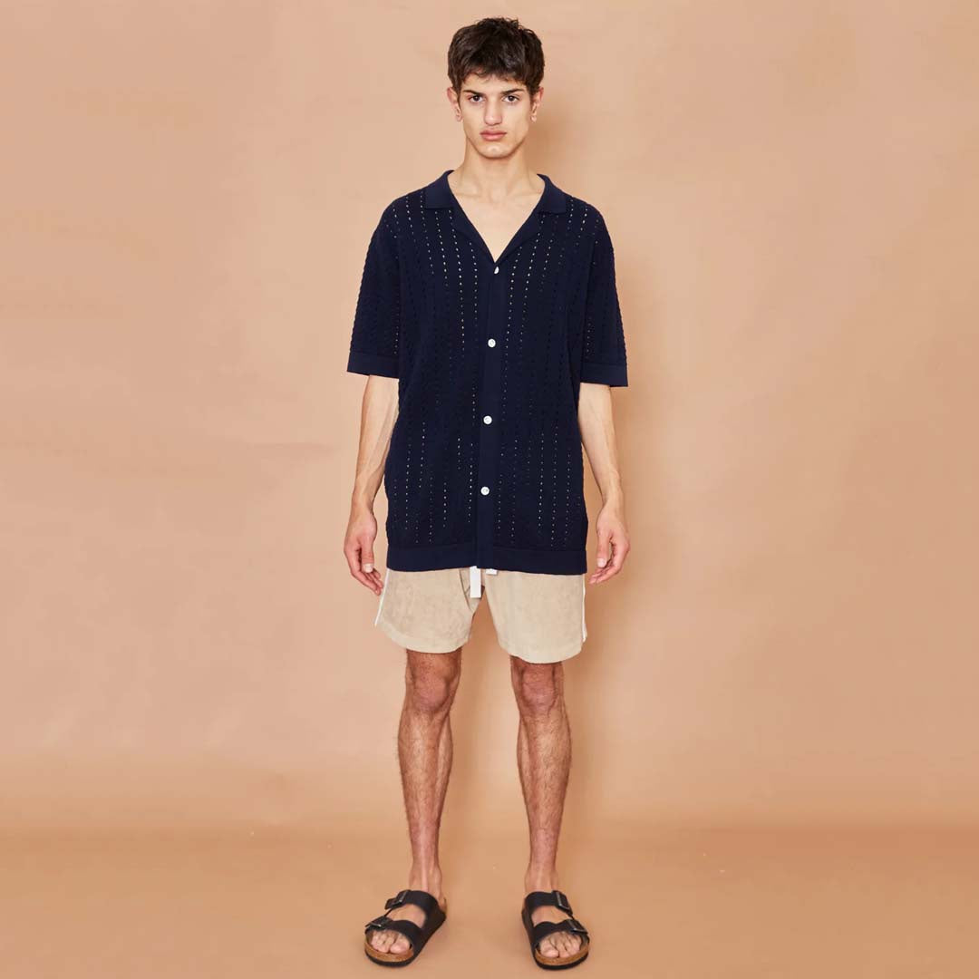 NERANO KNIT SHIRT | NAVY