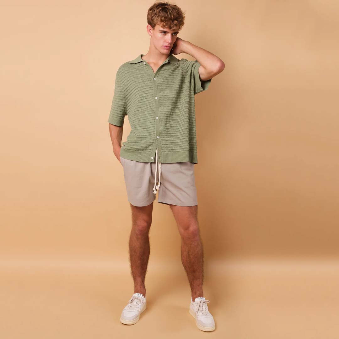 VERONA KNIT SS SHIRT | OLIVE