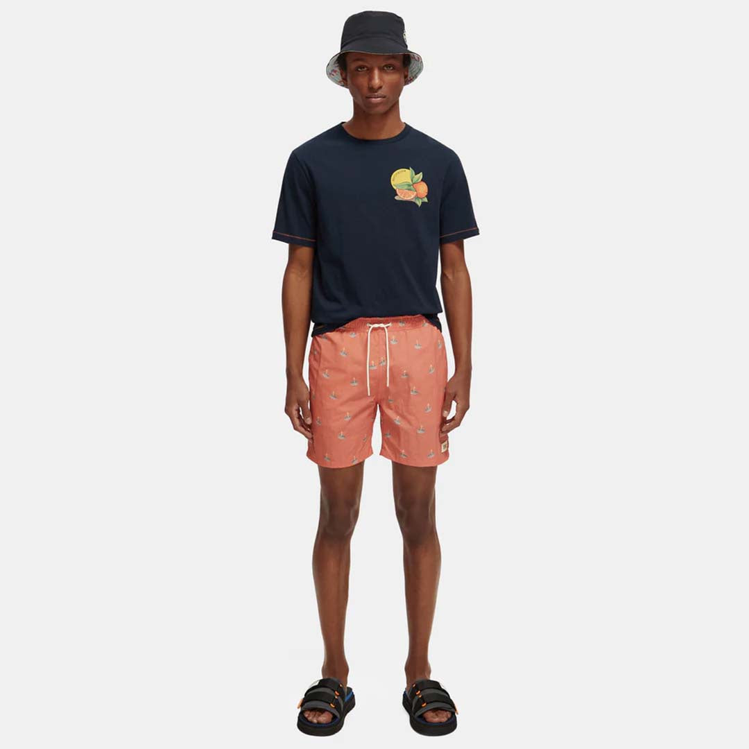 MID-LENGTH MINI PRINTED SWIMSHORT | FLAMINGO SURFER