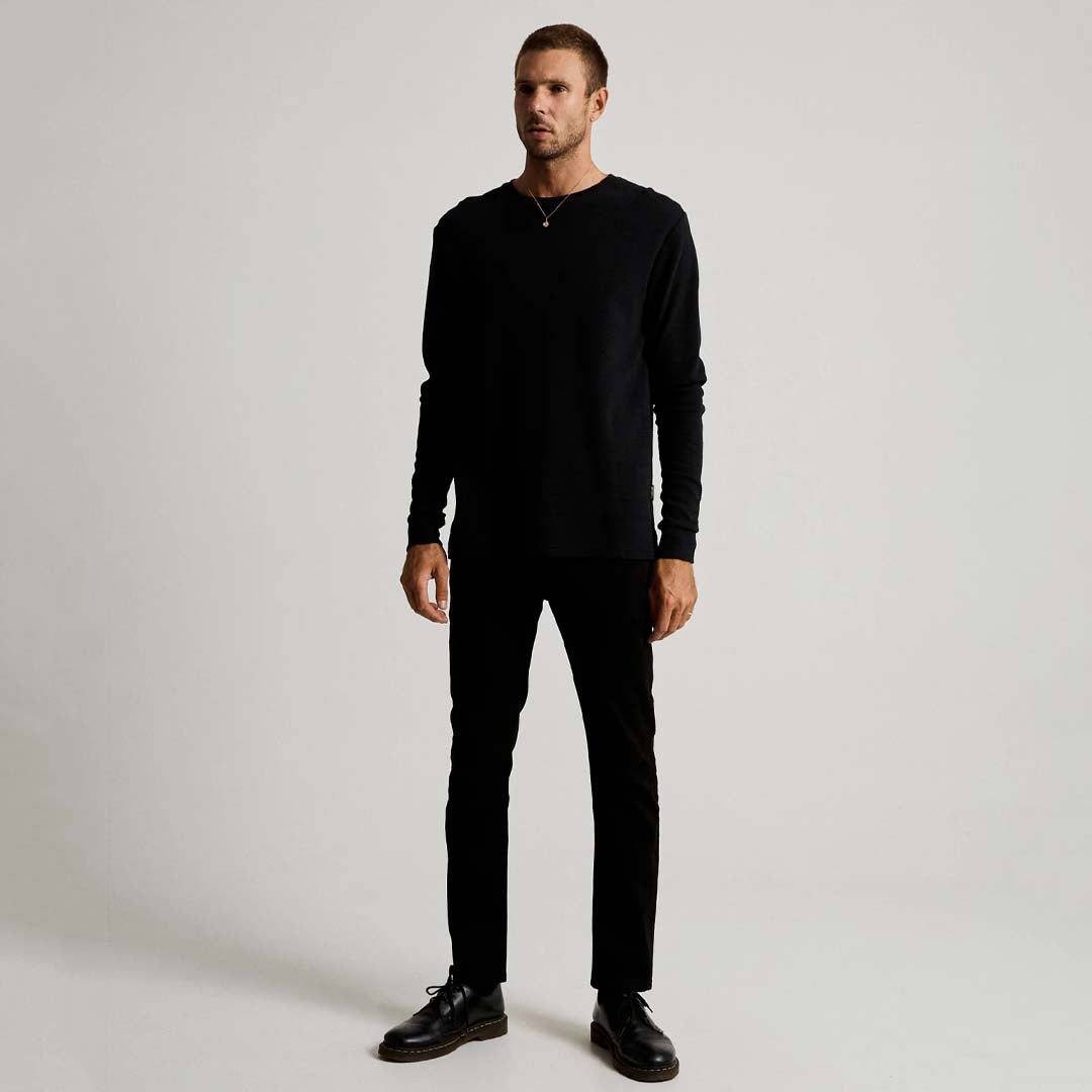 SMITH LONG SLEEVE WAFFLE | BLACK