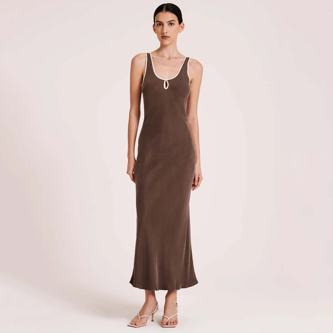 ENNI CUPRO SLIP DRESS | BARK