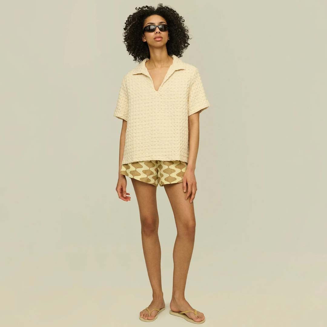 JAFFA WAFFLE SHIRT | ECRU