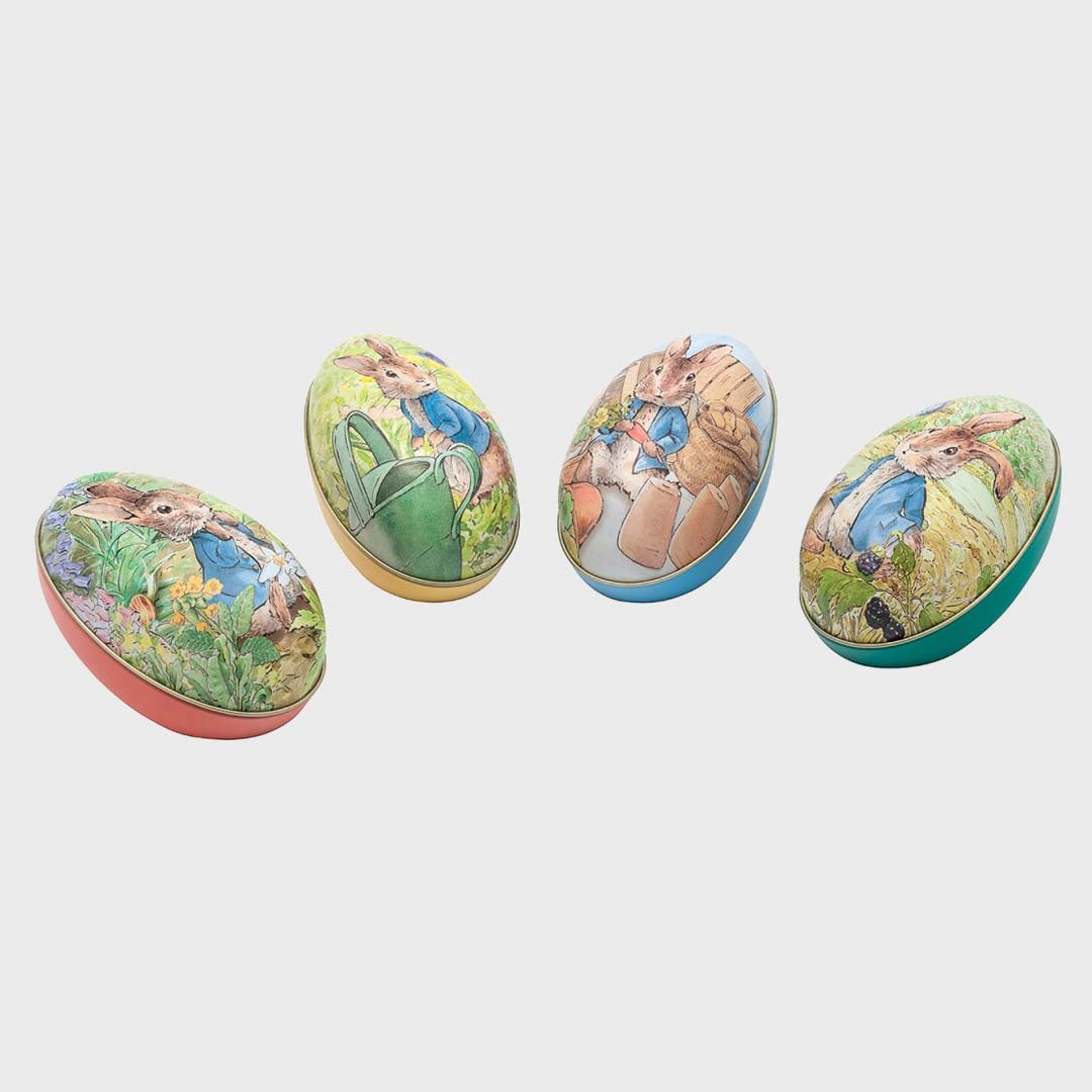 PETER RABBIT EGG SHAPED TIN