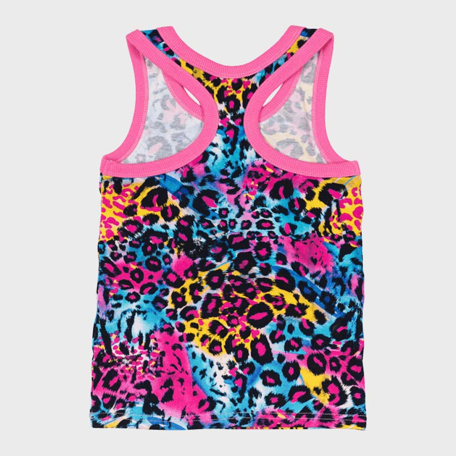 BLUE MIAMI LEOPARD SINGLET
