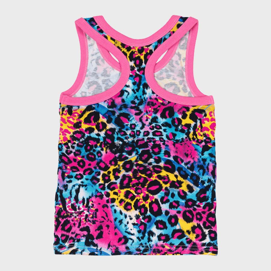 BLUE MIAMI LEOPARD SINGLET