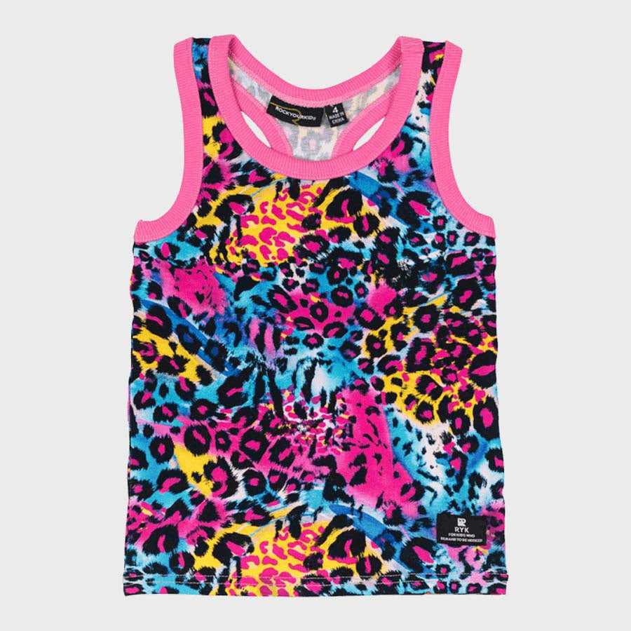 BLUE MIAMI LEOPARD SINGLET