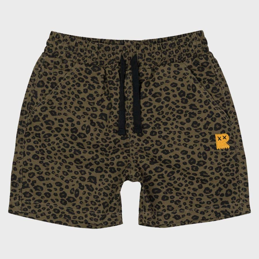 LEOPARD SHORTS - KHAKI