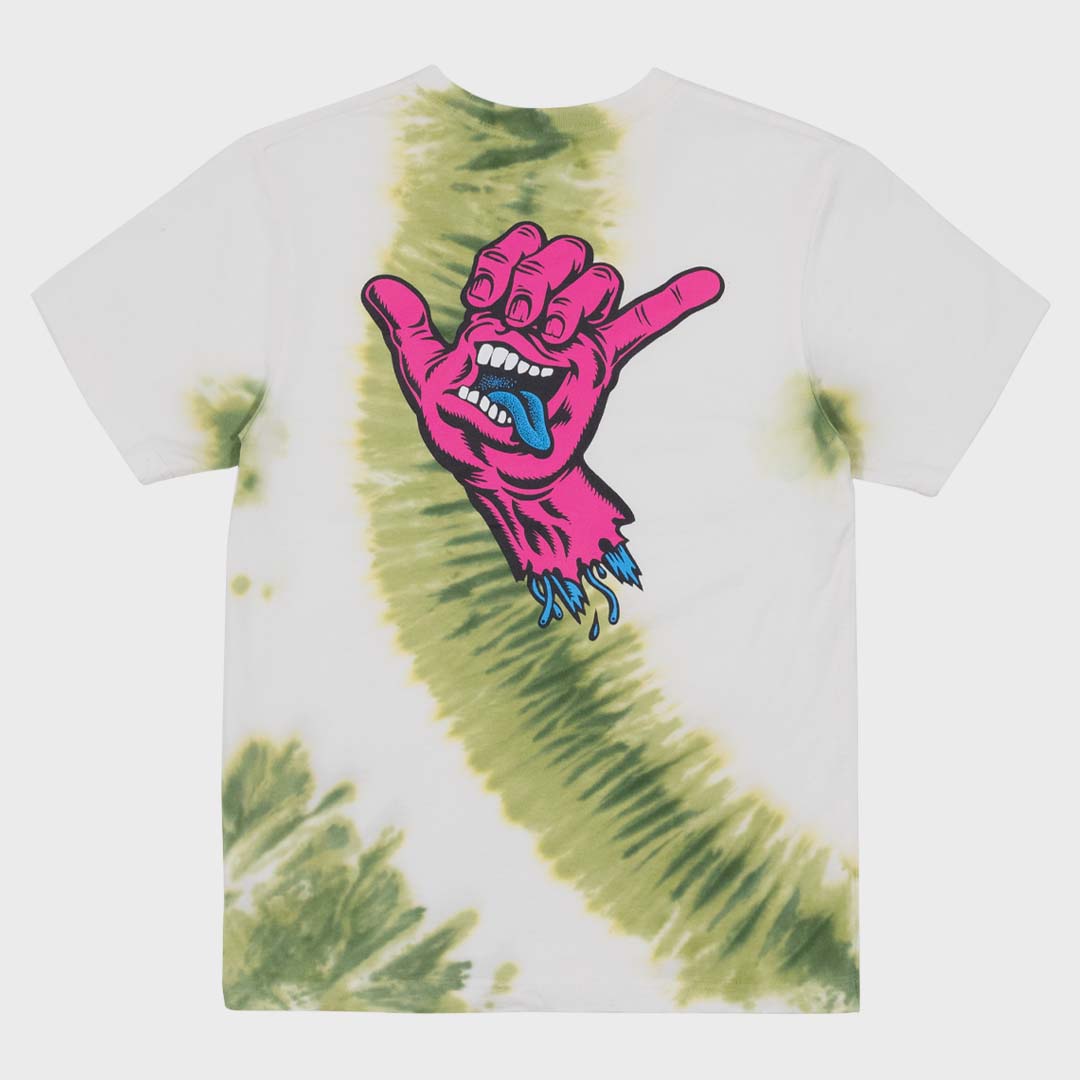 SHAKA HAND TEE - GREEN TIE DYE